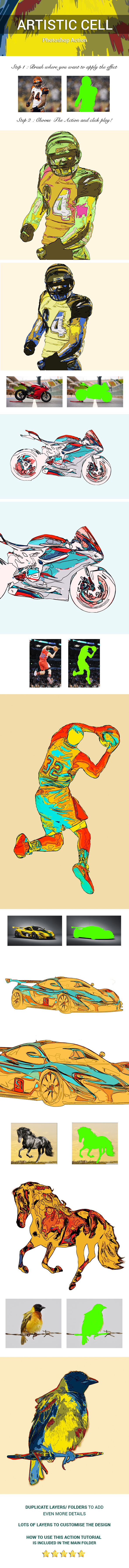 Artistic Cell Photoshop Action - Photo Effects Actions
