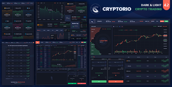 Cryptorio - Cryptocurrency Trading Dashboard UI KIT - Technology PSD Templates