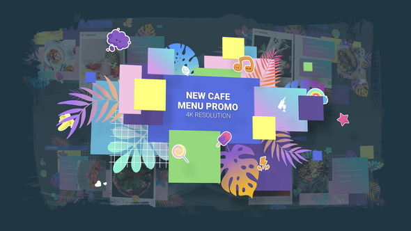 New Cafe Menu Promo/ Restaurant Video Wall/ Instafood/ Food Blog/ Kids Party/ Modern Display/ Bar