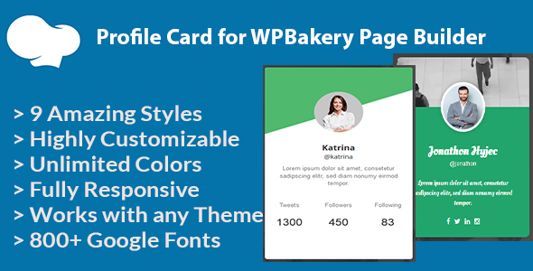Profile Card for WPBakery Page Builder (formerly Visual Composer)