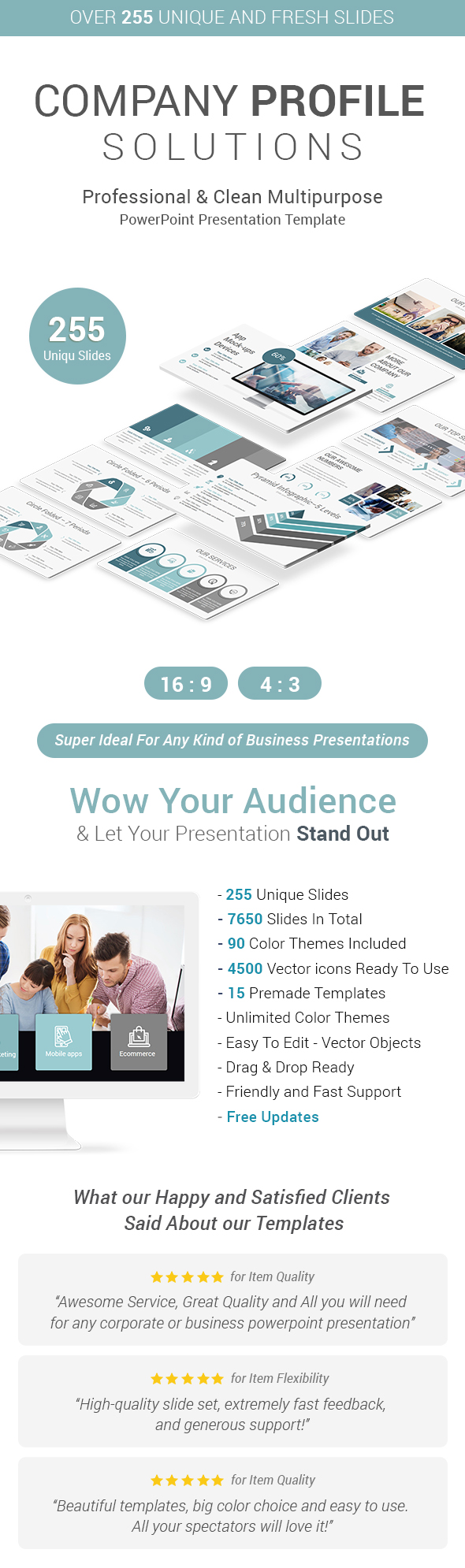 Stunning Company Profile PowerPoint Presentation Template - Business PowerPoint Templates