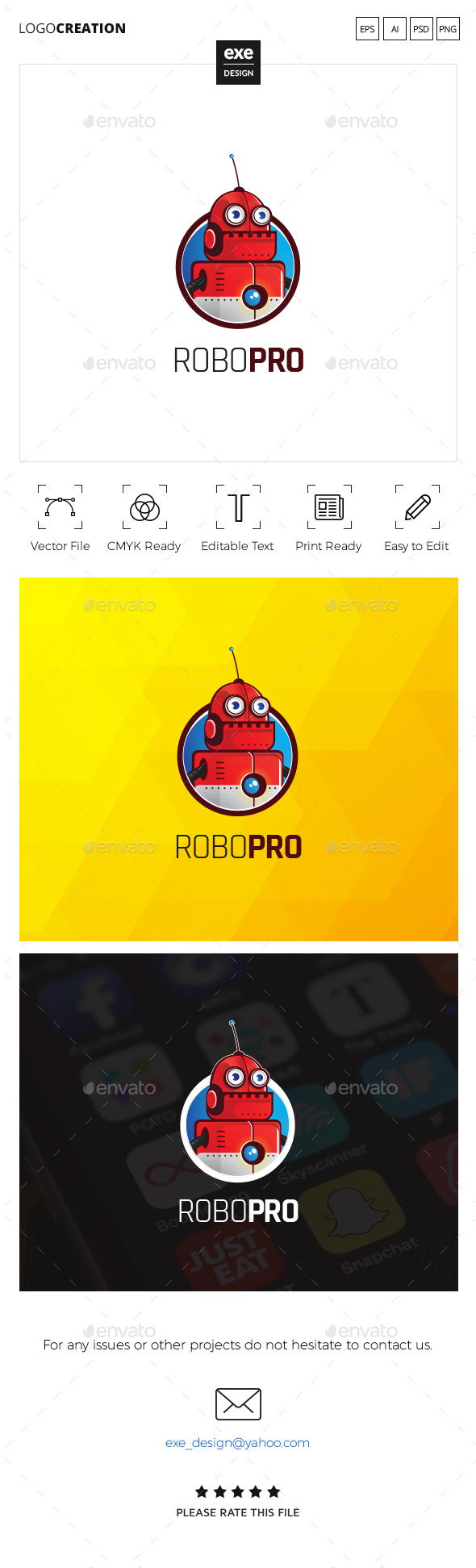 Robot Logo By Exe Design Graphicriver