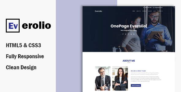 Special Everolio  – One Page HTML5 Bootstrap4 Template