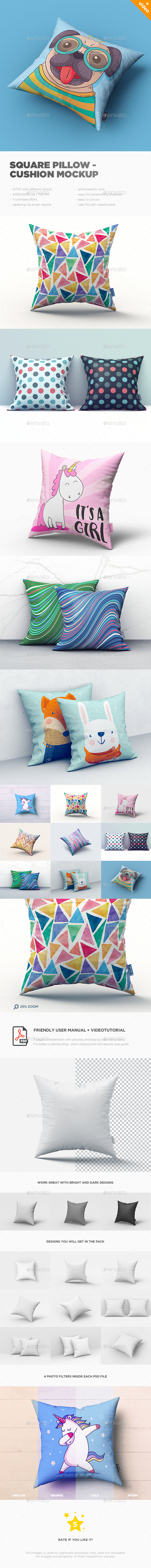 Download Square Pillow Cushion Mockup By Goner13 Graphicriver