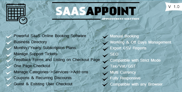 SaasAppoint - CodeCanyon Item for Sale