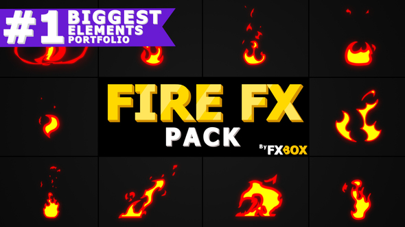 Cartoon Fire Elements | After Effects Video Displays template preview