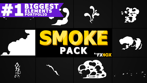 Cartoon Smoke Elements And Transitions | After Effects Video Displays template preview