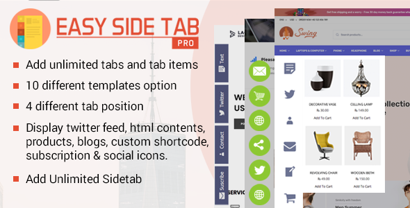 Easy Side Tab Pro - Responsive Floating Tab Plugin For Wordpress - CodeCanyon Item for Sale