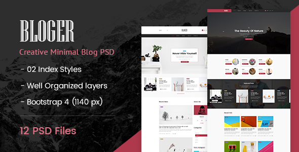 Bloger | Creative Minimal PSD Template