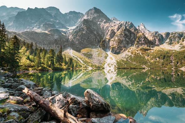 Tatra National Park, Poland. Small Mountains Lake Zabie Oko Or M Stock ...