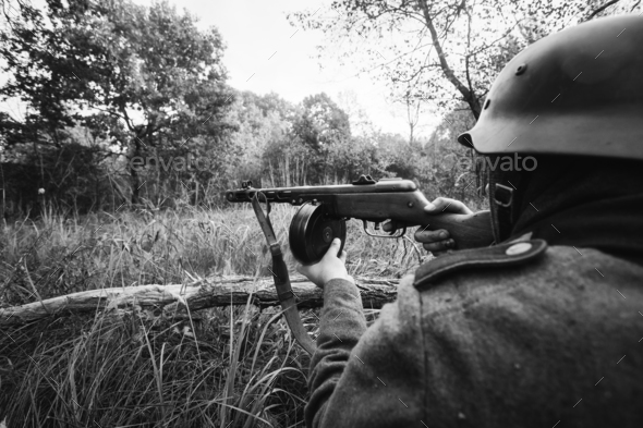 Hidden German Wehrmacht Infantry Soldier In World War II Soldier - Stock Photo - Images