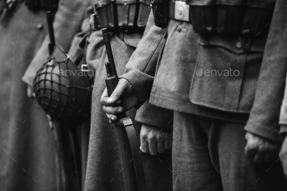 Close Up Of German Military Ammunition Of A German Soldier. Worl - Stock Photo - Images