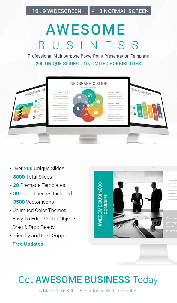 Awesome Business PowerPoint Presentation Template - Business PowerPoint Templates