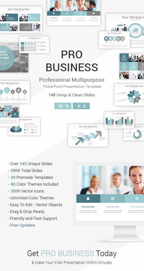 Pro Business PowerPoint Presentation Template - Business PowerPoint Templates