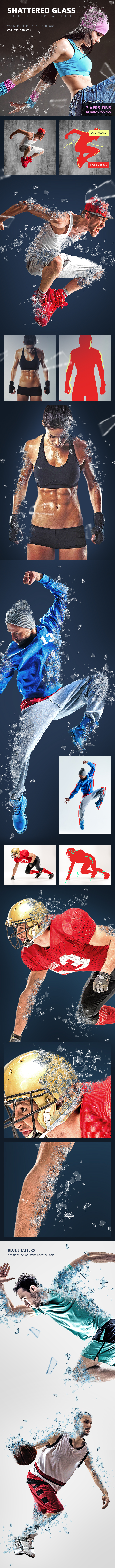 Shattered Glass Photoshop Action - Photo Effects Actions