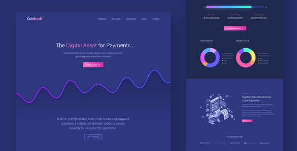 Cryptocurrency Saas Landing - ThemeForest 23005187