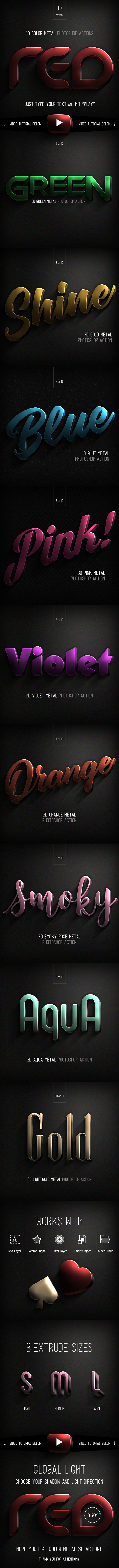 3D Color Metal - PS Actions