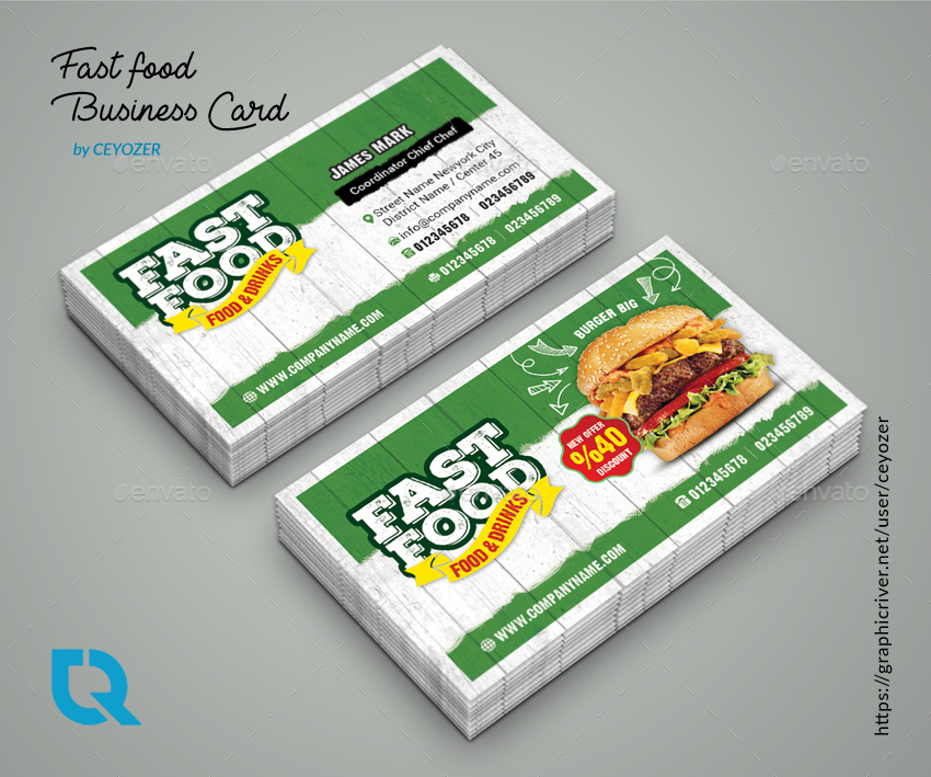 Fast Food Business Card, Print Templates | GraphicRiver