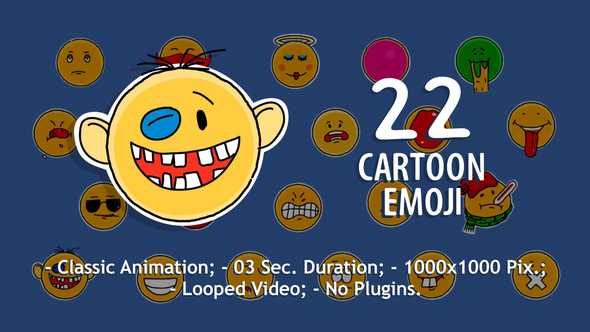 22 Cartoon Emoji - VideoHive 23017206