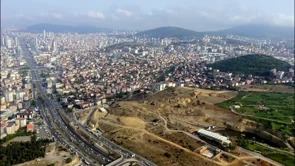 Istanbul E5 Highway Aerial View