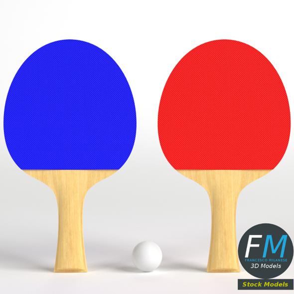 Ping pong paddles set - 3DOcean Item for Sale