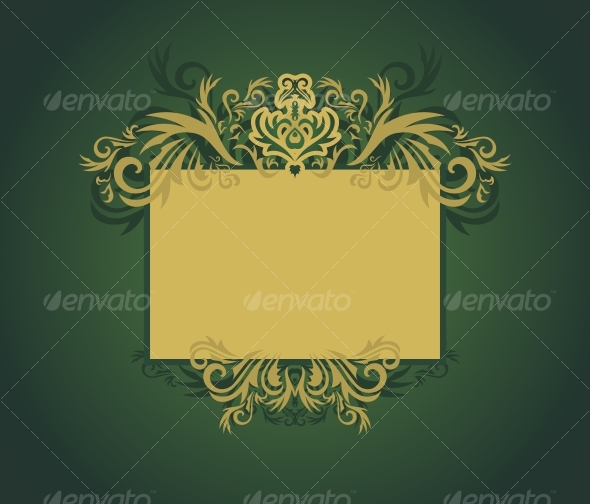 Golden floral frame - Backgrounds Decorative
