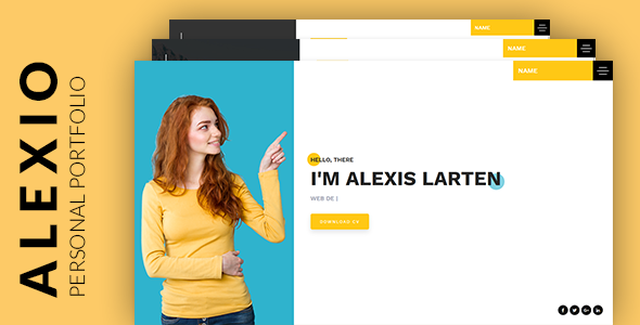 Alexio – Bootstrap 4 Personal Portfolio by pxdraft