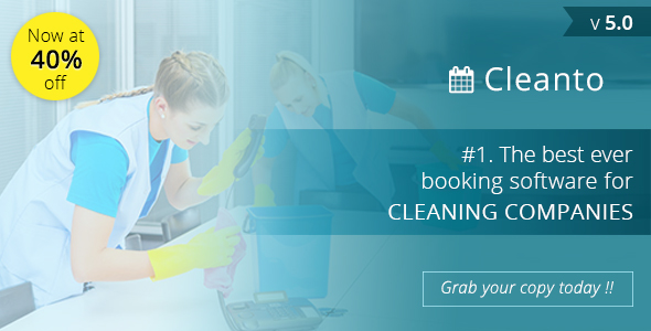 Cleanto - software with booking system for cleaner service companies - CodeCanyon Item for Sale