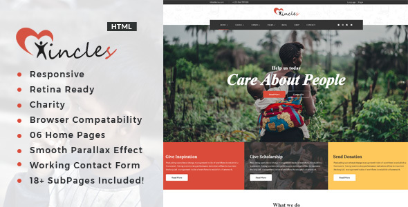 Top Incles - Responsive HTML Template for Charity & Fund Raising