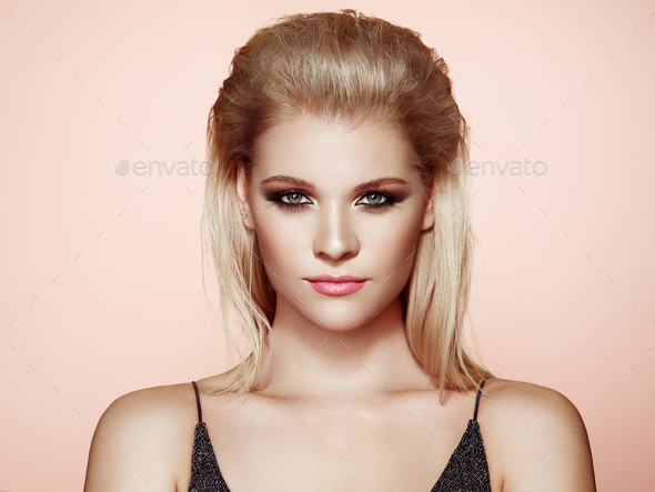 Blonde Girl With Long And Shiny Hair Stock Photo By Heckmannoleg