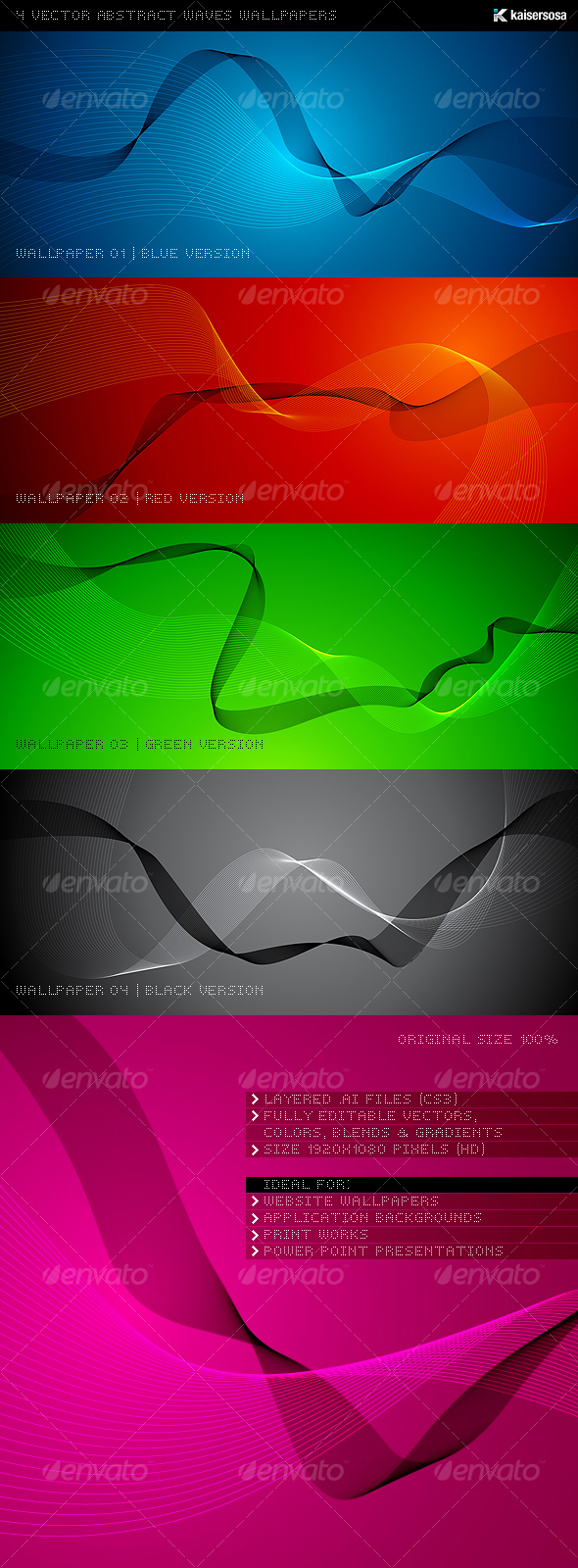 4 Vector Abstract Waves Wallpapers - Abstract Backgrounds