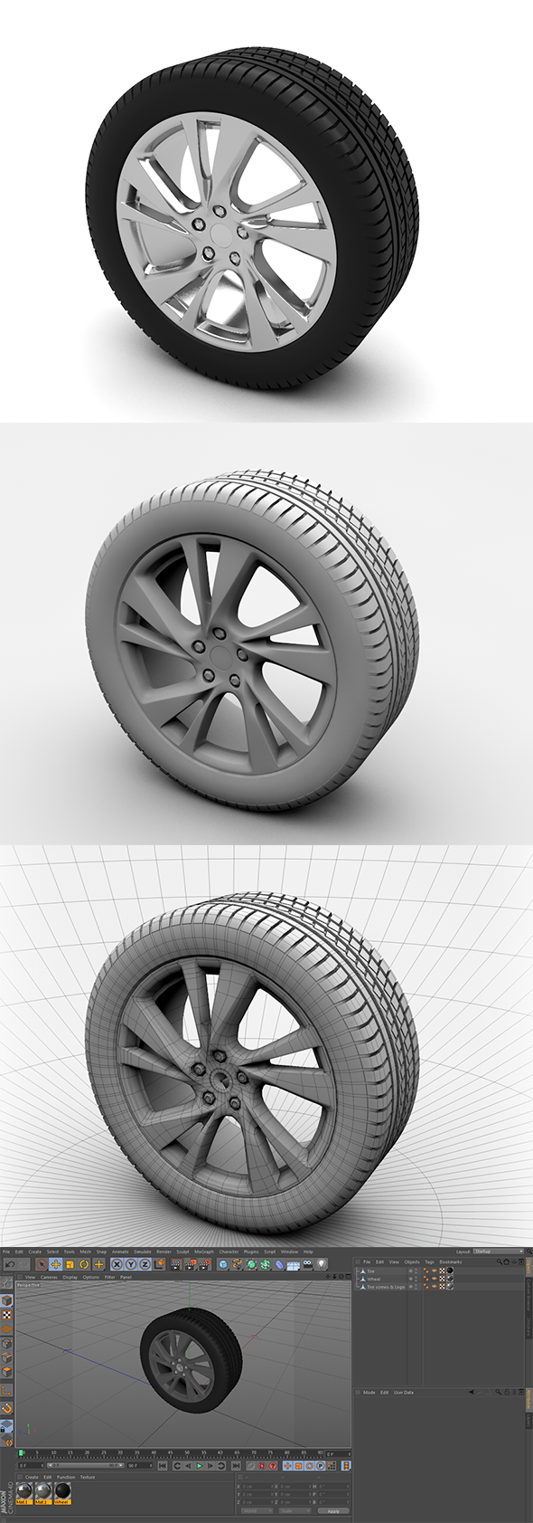 Wheel with tire - 3Docean 23040796