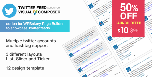 Twitter Feed Addon for Visual Composer - WPBakery Twitter Addon for WordPress - CodeCanyon Item for Sale