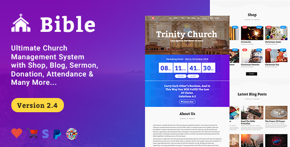 Bible - Church Management System With Shop, Donation, Sermon, Blog & Attendance - CodeCanyon Item for Sale