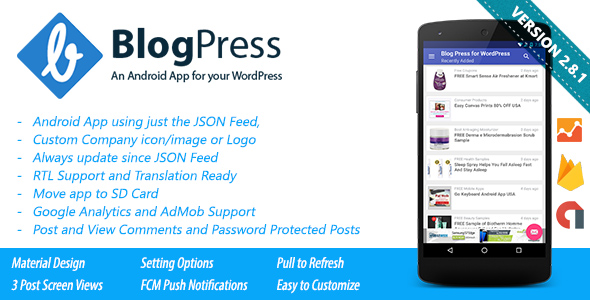 BlogPress - An Android App for your WordPress - CodeCanyon Item for Sale