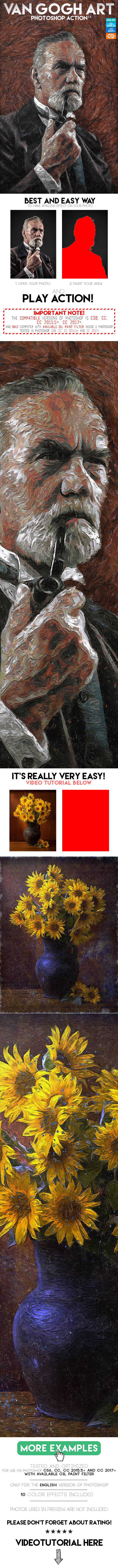 Van Gogh Art Photoshop Action Van Gogh Art Photoshop Action