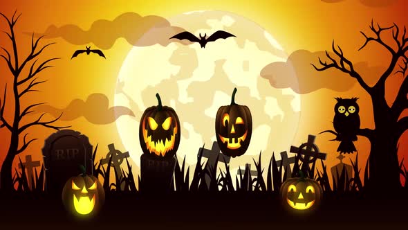Halloween Scary Background Animation - Horror - Cartoon Animations