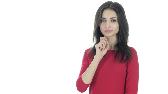 Silent, Young Woman Showing Gesture of Silence alt