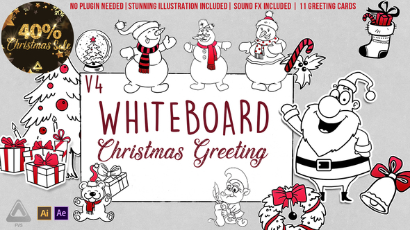 Holidays Whiteboard Greetings - VideoHive 6078110
