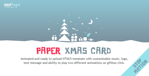 Paper Christmas Card - Animated Creative HTML5 Template