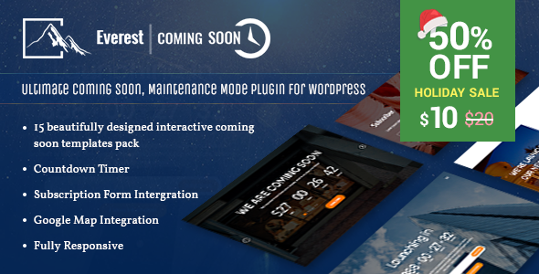 Everest Coming Soon - Ultimate Coming Soon, Maintenance Mode Plugin for WordPress - CodeCanyon Item for Sale