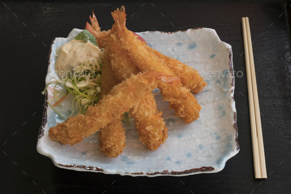 Japanese fried tempura shrimps