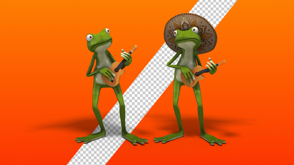 Frog In Sombrero With A Guitar (2 Pack)