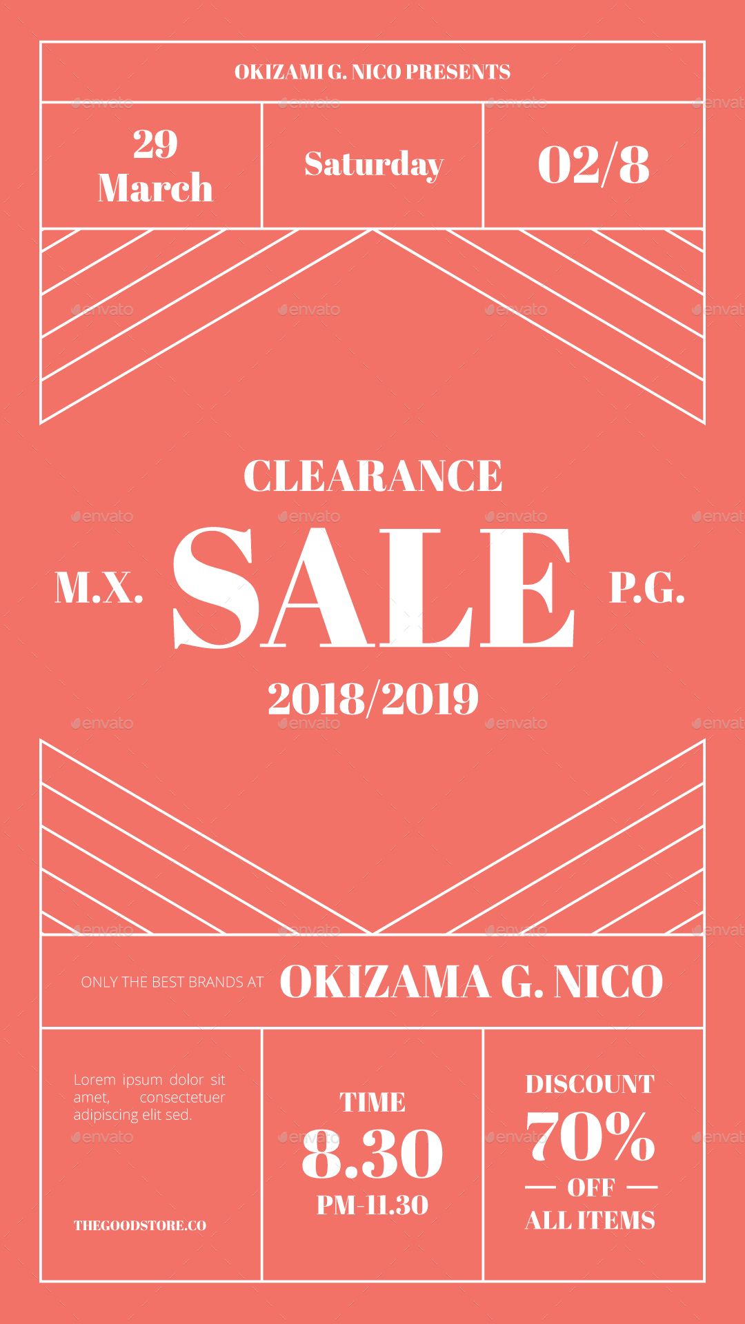 LIving Coral Sale Flyer Set by dannyaldana GraphicRiver