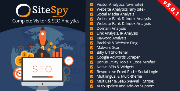 SiteSpy - The Most Complete Visitor Analytics & SEO Tools - CodeCanyon Item for Sale