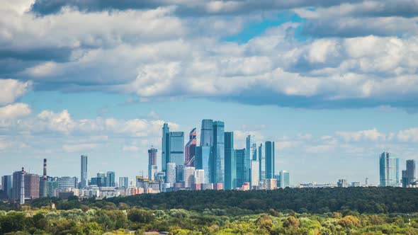 Moscow skyline and city skyscrapers alt