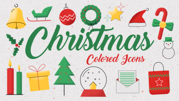Christmas Colored Icons - VideoHive 23059931