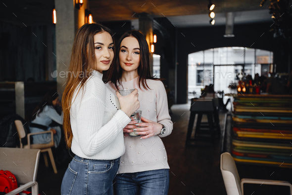girls in cafe - Stock Photo - Images