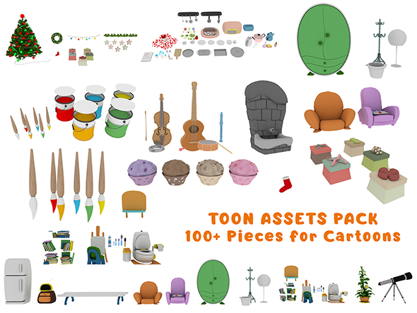 Cartoon Assets Pack - 3Docean 23066197