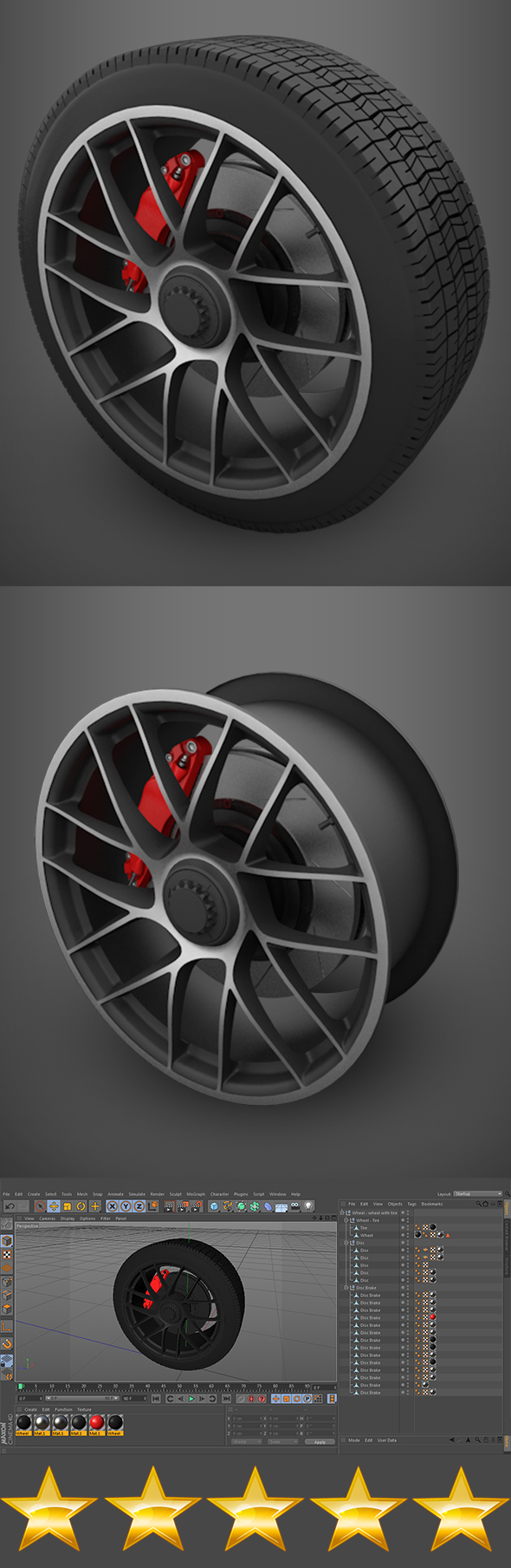 Wheel with tire - 3Docean 23067803